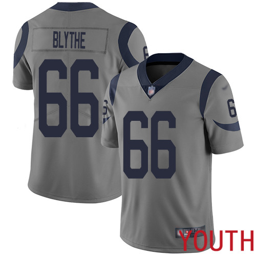 Los Angeles Rams Limited Gray Youth Austin Blythe Jersey NFL Football #66 Inverted Legend->los angeles rams->NFL Jersey